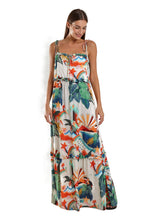 Carica l'immagine nel visualizzatore di Gallery, Model Front: Blueman Vestito Da Spiaggia Vestido Longo Olivia Tropical Mess