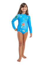 Carica l'immagine nel visualizzatore di Gallery, Model Front: Blueman Intero Bambina Maio John Manga Longa Sticker
