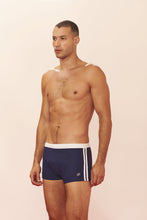 Carica l'immagine nel visualizzatore di Gallery, Model Front: Blueman Sunga / Boxer Sunga New Berlim Bicolor Azul-Marinho
