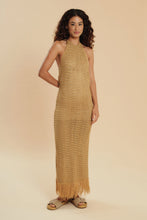 Carica l'immagine nel visualizzatore di Gallery, Model Front: Blueman Midi Dress Gold Tricot Dress
