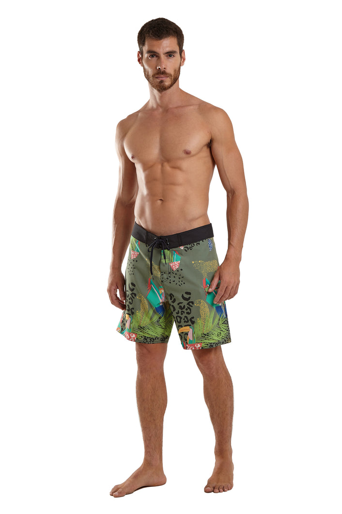 Model Front: Blueman Bermuda Da Surf Bermuda Midi Pkt Praia Florestinha Verde