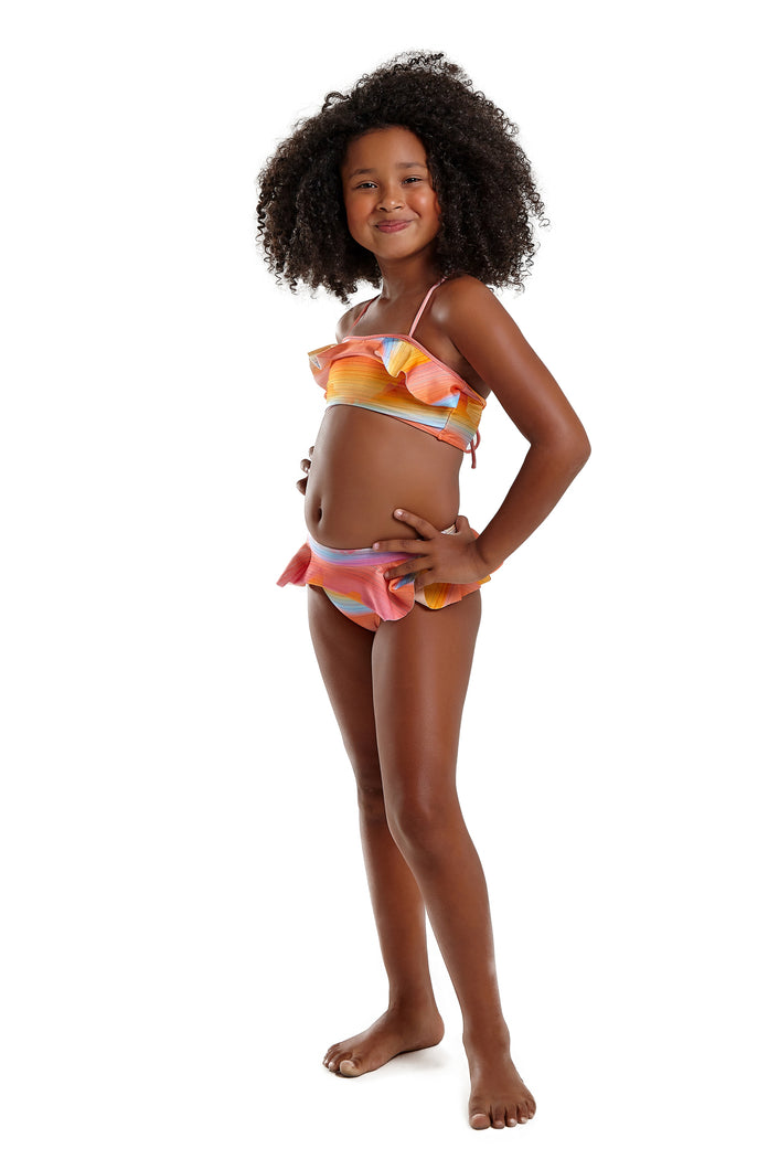 Model Front: Blueman Due Pezzi Bambina Biquini Peteca Sunset