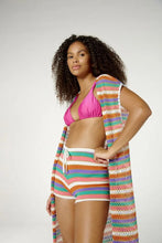 Carica l&#39;immagine nel visualizzatore di Gallery, Image 03: Blueman Caftano / Copricostume Blusa Kimono Listras
