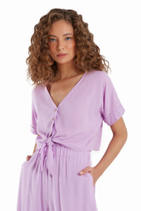 Gallery: Blueman Top Da Spiaggia Blusa Laco Botoes Liso Roxo