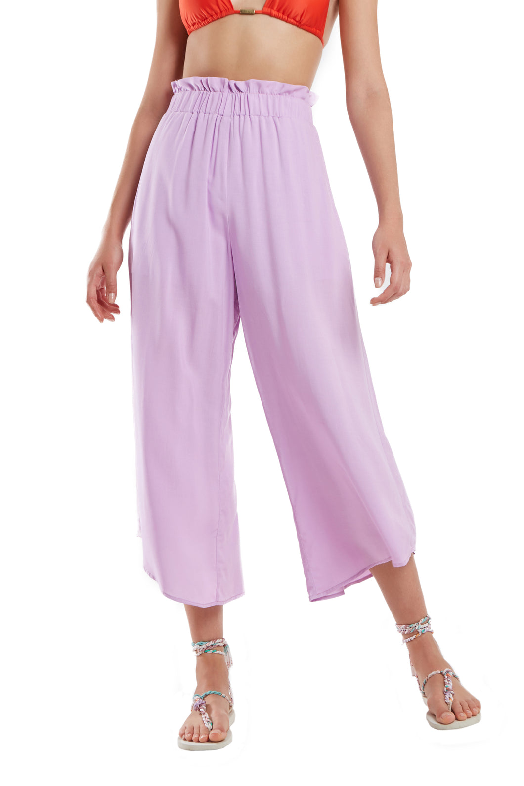 Gallery: Blueman Pantaloni Da Spiaggia Calca Pantacourt Liso Roxo
