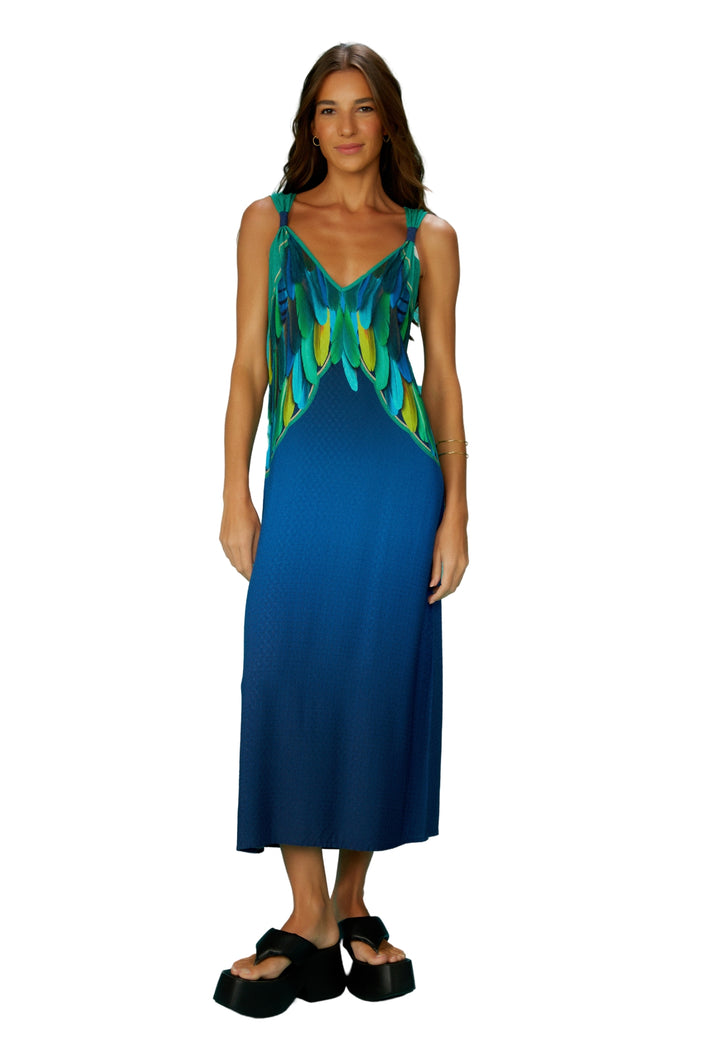 Model Front: Blueman Vestito Da Spiaggia Cropped Dress Fauna