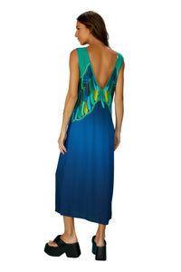 Model Back: Blueman Vestito Da Spiaggia Cropped Dress Fauna