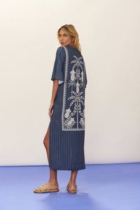 Model Back: Blueman Vestito Da Spiaggia Kaftan Dress Seiva-Doce-Azul