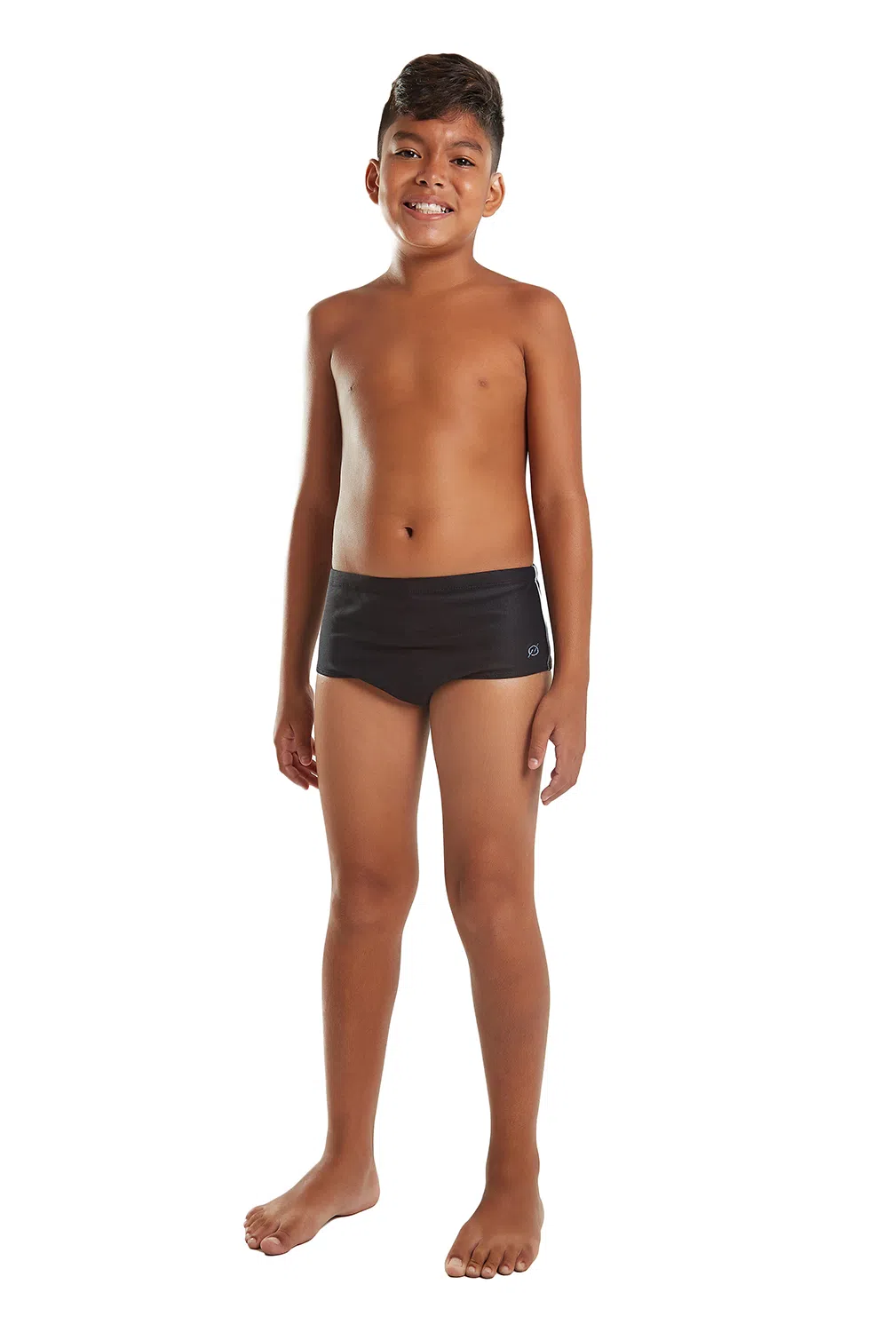 Model Front: Blueman Costume Ragazzo Sunga Army Fit Frisos Preto