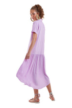 Carica l&#39;immagine nel visualizzatore di Gallery, Model Back: Blueman Camicia Vestido Chemise Liso Roxo
