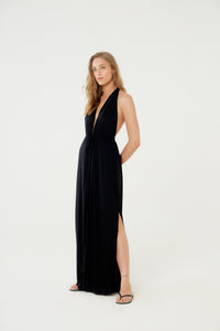 Model Front: Blueman Vestito Da Spiaggia Vestido Saida Duo Liso Preto Mistica