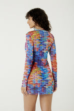 Carica l&#39;immagine nel visualizzatore di Gallery, Model Back: Blueman Mini Dress Vestido Tule Manga Longa Escama
