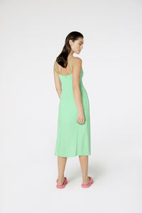 Vestido Fenda Liso Color